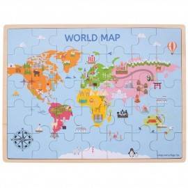 PUZZLE DIN LEMN - HARTA LUMII