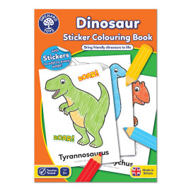 Carte de colorat cu activitati in limba engleza si abtibilduri Dinozaur DINOSAUR