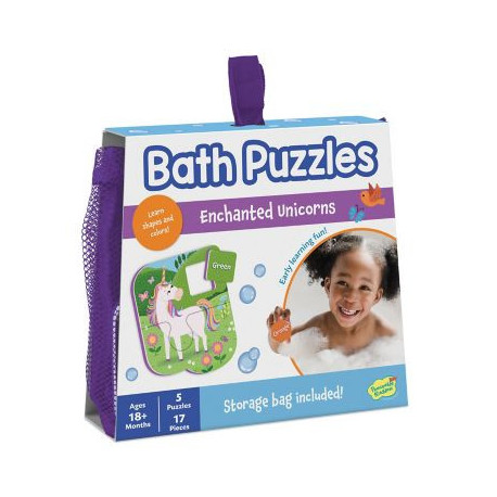 Puzzle de baie pentru bebelusi, cu piese mari de spuma, unicorni fermecati - Unicorns Bath Puzzle