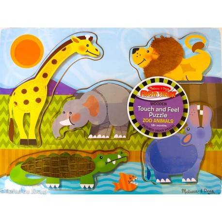 PUZZLE DE LEMN - ATINGE DESCOPERĂ - ANIMALE ZOO